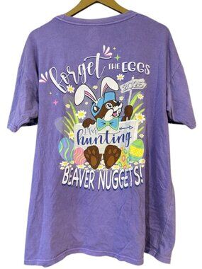 Buc-ee’s Easter Beaver Nuggets T-Shirt Purple Bunny 2025 Graphic Tee